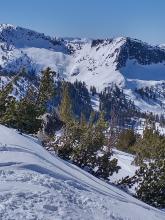 SE face of Crag Peak showing very limited amounts of roller ball activity.