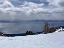 A short break in the clouds and light snow around midday.