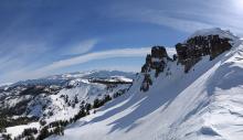 The north side of Castle Peak looked wind-hammered and firm.