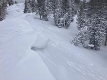 Cornice formation with some small natural cornice collapses occurring early morning.