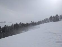Drifting snow over the Wildflower Ridge cornice.