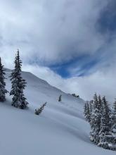 Different cornice break and small wind slab.