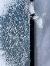 Graupel on snow surface