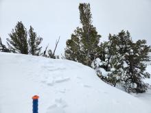 Cornice just north of summit