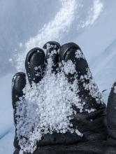 An inch thick graupel layer just below the surface