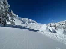 Cornice fall on NE aspect of Incline Peak