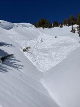 Natural avalanche from 3/14 - Hybrid wind slab/wet slab at 7,700'