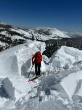Car-sized blocks of cornice existed below the cornice failure - Photo by Emily Tidwell