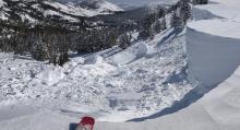 Looking down on the cornice failure. 