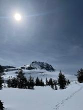 Looking up towards Roundtop