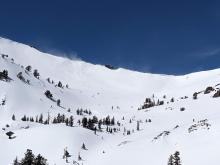 SW winds drifting snow along the ridgetops in above treeline terrain.