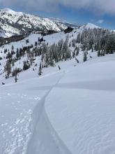 crown of second rider triggered avalanche