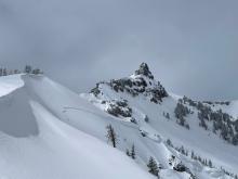 crown of first rider triggered avalanche