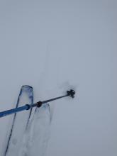 Snow available for wind transport along Castle Ridge above Castle Pass.