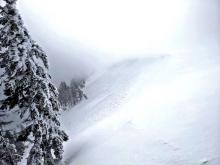 Another natural avalanche near the summit of Mt. Judah.