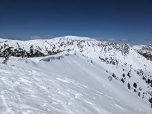 Large cornices along the Hourglass Ridge.