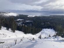 Looking down lower 1000' of slide path