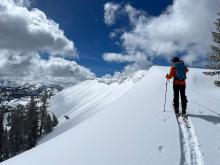 The cornices along the summit Ridge of Mt. Judah were massive. We stayed well away from them.