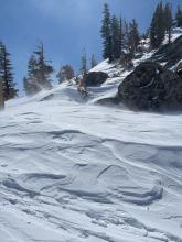 The winds were strong near the summit and blowing moderate amounts of snow.