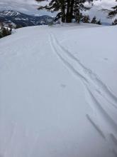 Soft snow available for wind transport at ridgeline at 8000'.