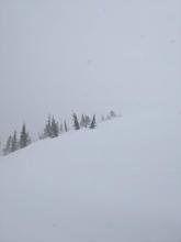 Blowing snow near the summit of Rubicon