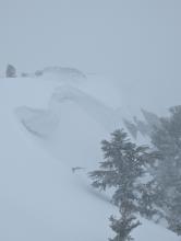 Big cornices along Frog Lake Ridge