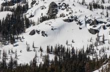 Natural wet loose avalanche seen from Andesite Ridge