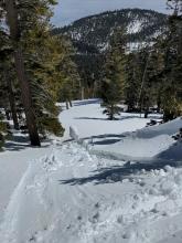 A ski kick on the same test slope triggered this 7 ft diameter pinwheel moments later.