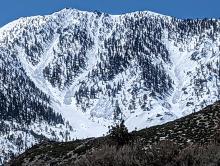 Several previous avalanches near where we skied today 