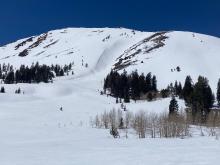 East Face of Red Lake Peak with good snow coverage.