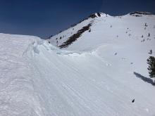 Large cornices with previous cornice fall.