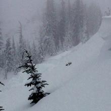 Skier weighted cornice collapse profile.