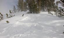 Very small rider triggered avalanche on wind loaded test slope.