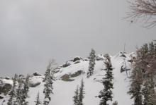 Small crowns from an apparently natural slides below Flagpole Peak.