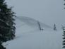 Crown from wet slab avalanche triggered by natural cornice collapse.