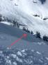 Small skier triggered slab avalanche