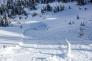 The skier that triggered the avalanche took this photo of the loose dry sluff just before the avalanche was triggered. 