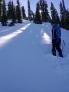 A 2 to 2.5 foot deep snowpack just below 9,000' on N aspect terrain.