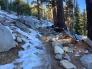 Snow coverage on summer trail at 8000'