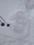 Skier triggered pinwheel almost 2 feet in diameter.