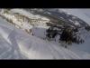 Snowboarder fall at crevasse from snowpack creep on Echo Peak, CA